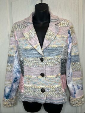 Mixed media blazer - knit patchwork style